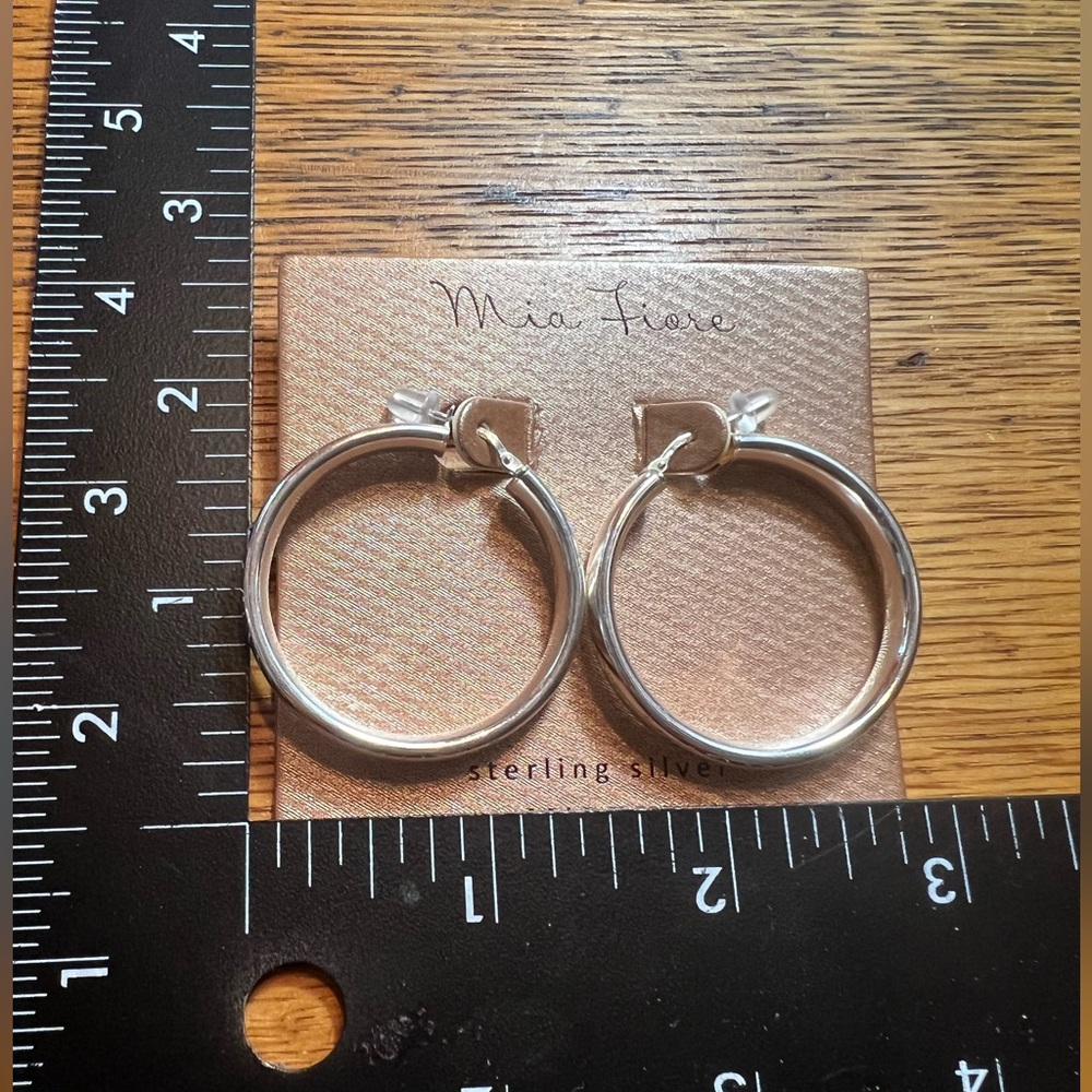 Mia Fiore Sterling Silver Hoop Earrings - Picture 4 of 4